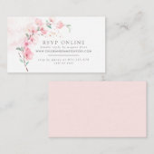 Roze Kersenbloesem Bloemen Huwelijkswebsite RSVP Informatiekaartje (Voorkant / Achterkant)