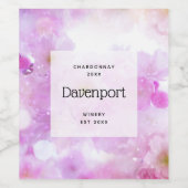 Roze kersenbloesem bloemen ontwerpen wijn maken wijn etiket (Enkel label)