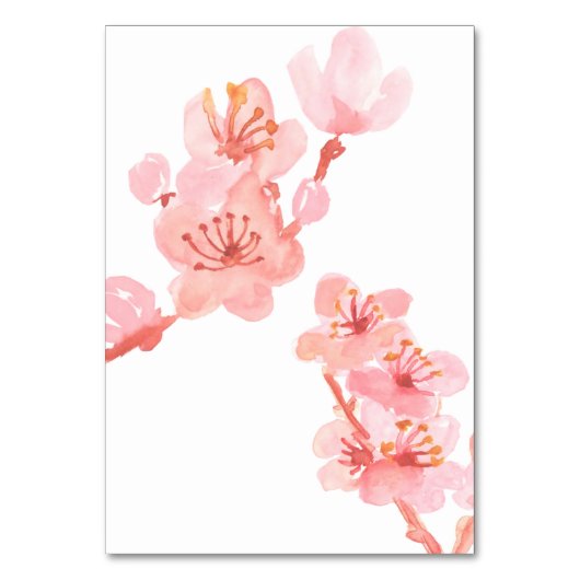 Roze kersenbloesem bloemen trouwtafel nummer kaart (Achterkant)