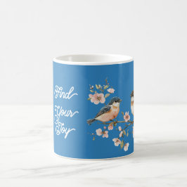Roze Kersenbloesem Bloemen Vreugde Blauwe Vogels Koffiemok
