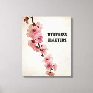 Roze Kersenbloesem Bloemen Vriendelijkheid Canvas Afdruk