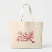 Roze kersenbloesem bloemen waterverf bloem chic grote tote bag (Voorkant)