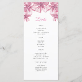 Roze kersenbloesem. Bloemenbruiloft Bar Menu