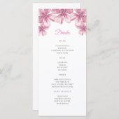 Roze kersenbloesem. Bloemenbruiloft Bar Menu (Voorkant / Achterkant)