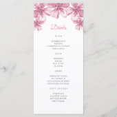 Roze kersenbloesem. Bloemenbruiloft Bar Menu (Voorkant)