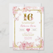 roze kersenbloesem bloemenmeisje koninklijk zoet 1 kaart (Voorkant)