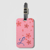 Roze Kersenbloesem Bloemig Bagagelabel (Voorkant (verticaal))