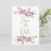 Roze Kersenbloesem Bloemige Bewaar De Datum Save The Date (Staand voorkant)