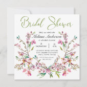 Roze Kersenbloesem Bloemige Bruiloftsdouche Kaart (Voorkant)