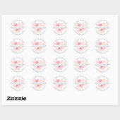 Roze Kersenbloesem Bloemige Retouradres Sticker (Vel)