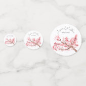 Roze Kersenbloesem bloemige Watercolor Bruiloften Confetti (Voorkanten)