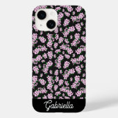 Roze kersenbloesem Bloemmotief Naam Case-Mate iPhone Case (Achterkant)