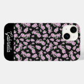 Roze kersenbloesem Bloemmotief Naam Case-Mate iPhone Case (Achterkant (horizontaal))