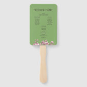 Roze Kersenbloesem Bloemstuk Bruiloftsprogramma Handwaaier (Achterkant)