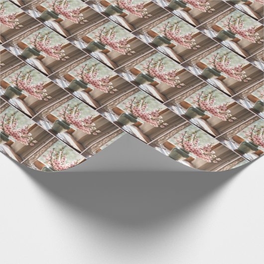 Roze Kersenbloesem Boeket Cadeaupapier (Hoek)