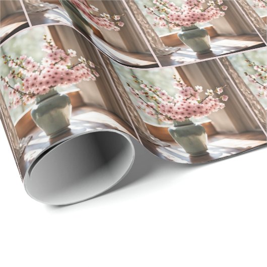 Roze Kersenbloesem Boeket Cadeaupapier (Rol Hoek)