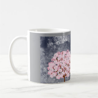 Roze Kersenbloesem Boom Koffiemok Aesthetische Spr