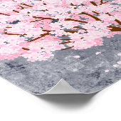 Roze Kersenbloesem Boom Muurkunst Poster Esthetisc (Hoek)