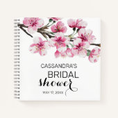 Roze Kersenbloesem Botanische Bruidsdouche Notitieboek (Voorkant)