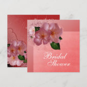 Roze Kersenbloesem Bruids Douche Uitnodigingen (Voorkant / Achterkant)