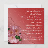 Roze Kersenbloesem Bruids Douche Uitnodigingen (Achterkant)