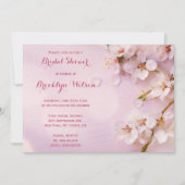 Roze Kersenbloesem Bruidsfeest Uitnodigingen (Voorkant)