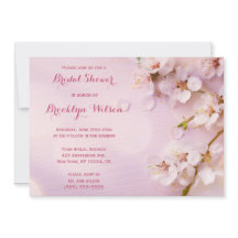 Roze Kersenbloesem Bruidsfeest Uitnodigingen