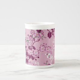 Roze Kersenbloesem - Bruidsgeschenk met Bloemen Porselein Kop