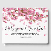 Roze Kersenbloesem Bruiloft Gastenboek (Voorkant)
