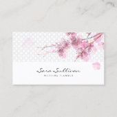 Roze Kersenbloesem Bruiloft Planner Visitekaartje (Voorkant)