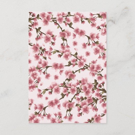 Roze Kersenbloesem Bruiloft Wishing Well Kaarten (Achterkant)