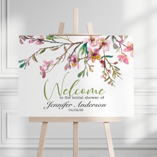Roze Kersenbloesem Bruiloftsshower Poster
