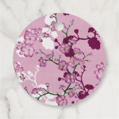 Roze Kersenbloesem Bruiloftsuitnodiging Bedankjes Labels (Achterkant)