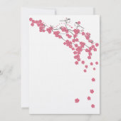 Roze Kersenbloesem Chickadee bruiloft Kaart (Achterkant)