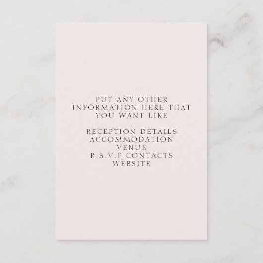 Roze Kersenbloesem De Details Behuizing Kaart (Achterkant)