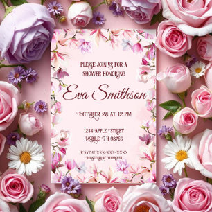 Roze Kersenbloesem Douche Kaart