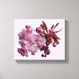  roze kersenbloesem eenvoudige mooie bloemen canvas afdruk