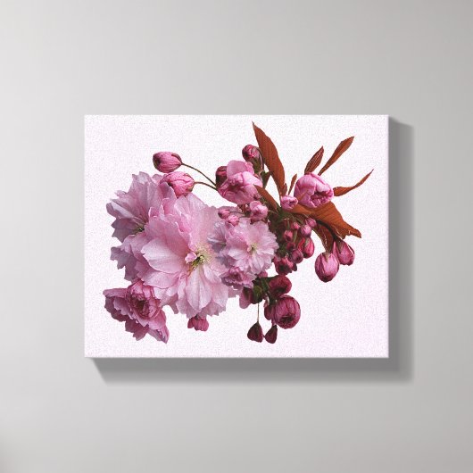  roze kersenbloesem eenvoudige mooie bloemen canvas afdruk (Voorkant)