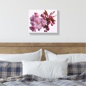 roze kersenbloesem eenvoudige mooie bloemen canvas afdruk (Insitu (Slaapkamer))