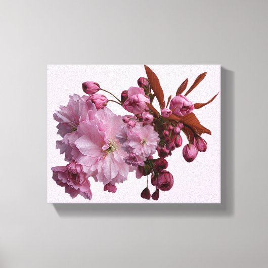 roze kersenbloesem eenvoudige mooie bloemen canvas afdruk (Voorkant)