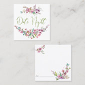 Roze Kersenbloesem Elegant Bloemen Datum Nacht Kaa Vierkante Visitekaartje (Voorkant / Achterkant)