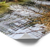 Roze Kersenbloesem en Houten Bruggetje Poster (Hoek)