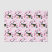 Roze Kersenbloesem en Zangvogel Decoupage Tissuepapier (Voorkant)