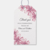 Roze kersenbloesem. Floral bruiloft dank u Cadeaulabel (Voorkant)
