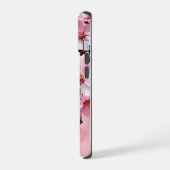 Roze Kersenbloesem Fuchsia iPhone / iPad hoes 15 Case (Linkerkant)