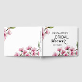 Roze Kersenbloesem Groen Bruids Shower  Gastenboek (Volledig)