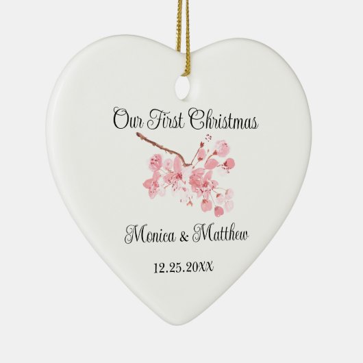 Roze Kersenbloesem Huwelijkscadeau Sakura  Keramisch Ornament (Rechts)