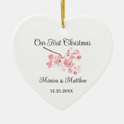 Roze Kersenbloesem Huwelijkscadeau Sakura  Keramisch Ornament (Voorkant)