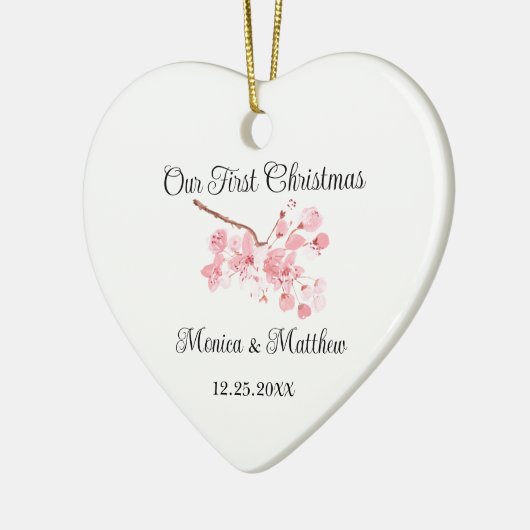 Roze Kersenbloesem Huwelijkscadeau Sakura  Keramisch Ornament (Links)