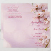 Roze Kersenbloesem Huwelijksprogramma Flyer (Voorkant / Achterkant)